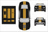 Dual 8" Vinyl Racing Stripe w/Pins [18"] - "fits" - Chevy Camaro 2010 to 2015 Fusion Decals