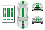 Dual 8" Vinyl Racing Stripe w/Pins [18"] - "fits" - Chevy Camaro 2010 to 2015 Fusion Decals