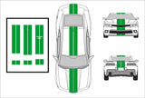 Dual 8" Vinyl Racing Stripe w/Pins [18"] - "fits" - Chevy Camaro 2010 to 2015 Fusion Decals