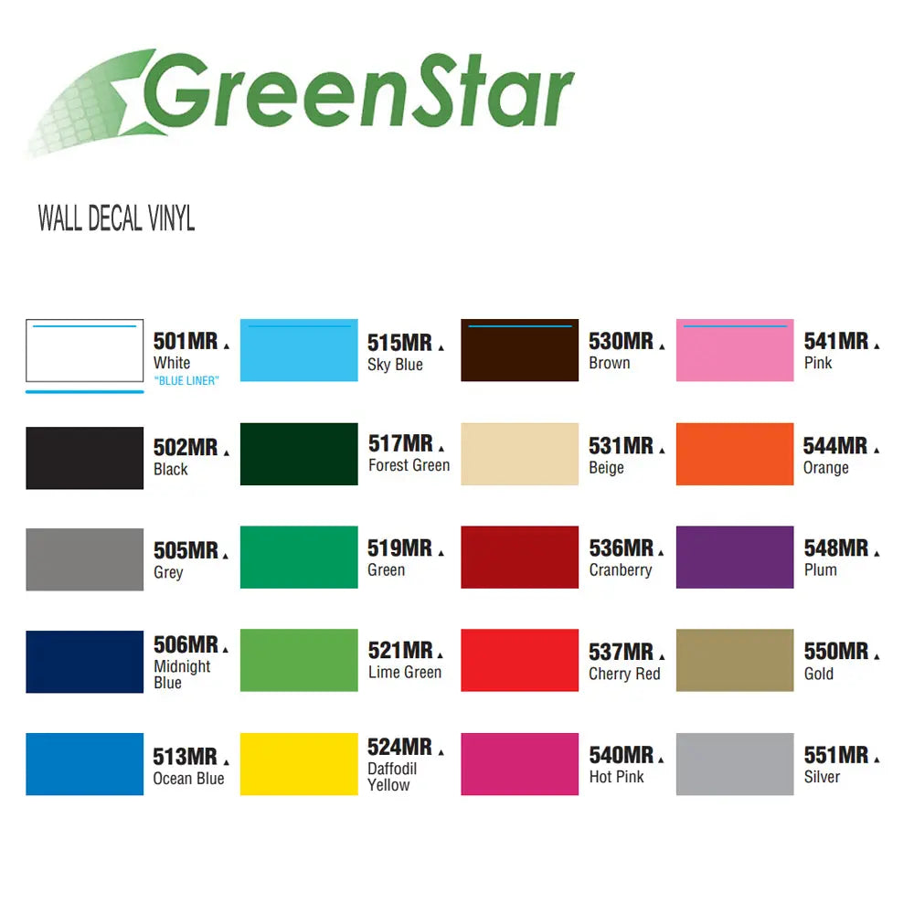 SkyBlue - GreenStar Indoor Vinyl - Matte Removable Calendered Film 24