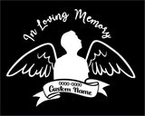 Custom In loving Memory Date & Name Decal - Choose Size & Color & Font - Free Squeegee Included #3 Fusion Decals
