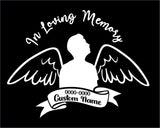 Custom In loving Memory Date & Name Decal - Choose Size & Color & Font - Free Squeegee Included #3