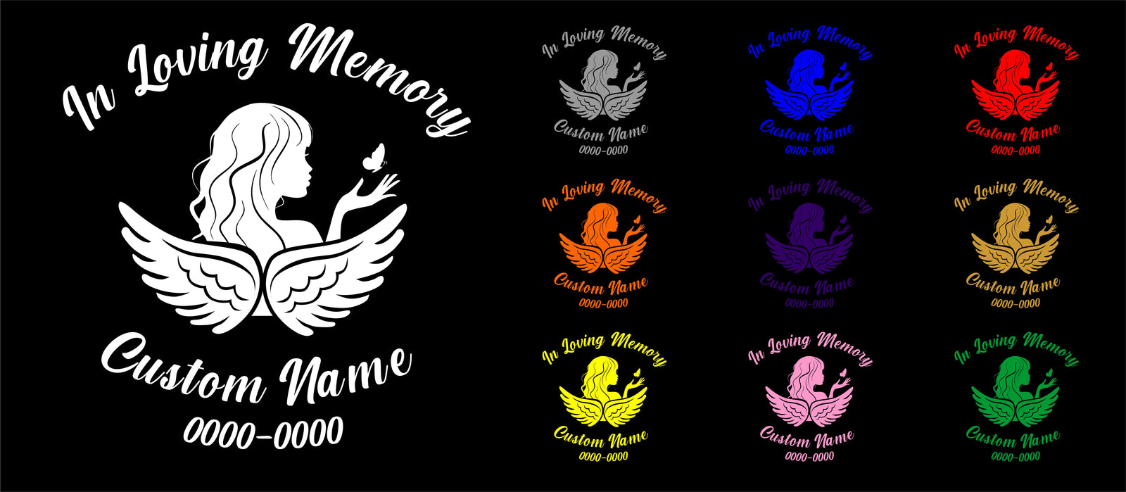 Custom In loving Memory Date & Name Decal - Choose Size & Color & Font - Free Squeegee Included #2 Fusion Decals