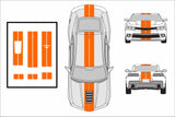 Dual 8" Vinyl Racing Stripe w/Pins [18"] - "fits" - Chevy Camaro 2010 to 2015 Fusion Decals