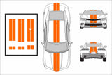 Dual 8" Vinyl Racing Stripe w/Pins [18"] - "fits" - Chevy Camaro 2010 to 2015 Fusion Decals