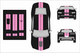 Dual 8" Vinyl Racing Stripe w/Pins [18"] - "fits" - Chevy Camaro 2010 to 2015 Fusion Decals