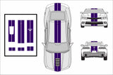 Dual 8" Vinyl Racing Stripe w/Pins [18"] - "fits" - Chevy Camaro 2010 to 2015 Fusion Decals