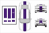 Dual 8" Vinyl Racing Stripe w/Pins [18"] - "fits" - Chevy Camaro 2010 to 2015 Fusion Decals