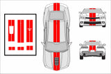 Dual 8" Vinyl Racing Stripe w/Pins [18"] - "fits" - Chevy Camaro 2010 to 2015 Fusion Decals