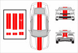 Dual 8" Vinyl Racing Stripe w/Pins [18"] - "fits" - Chevy Camaro 2010 to 2015 Fusion Decals