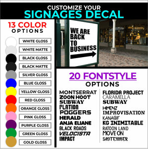 Customize Your Signage - Choose Size & Color & Font - Free Squeegee Included Fusion Decals
