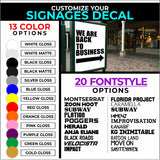 Customize Your Signage - Choose Size & Color & Font - Free Squeegee Included Fusion Decals