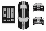 Dual 8" Vinyl Racing Stripe w/Pins [18"] - "fits" - Chevy Camaro 2010 to 2015 Fusion Decals
