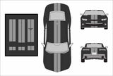 Dual 8" Vinyl Racing Stripe w/Pins [18"] - "fits" - Chevy Camaro 2010 to 2015 Fusion Decals