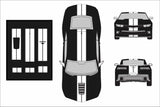 Dual 8" Vinyl Racing Stripe w/Pins [18"] - "fits" - Chevy Camaro 2010 to 2015 Fusion Decals