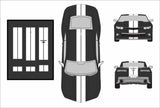 Dual 8" Vinyl Racing Stripe w/Pins [18"] - "fits" - Chevy Camaro 2010 to 2015 Fusion Decals