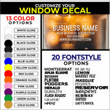Customize Your Window Shop Decal - Choose Size & Color & Font - Free Squeegee Included Fusion Decals
