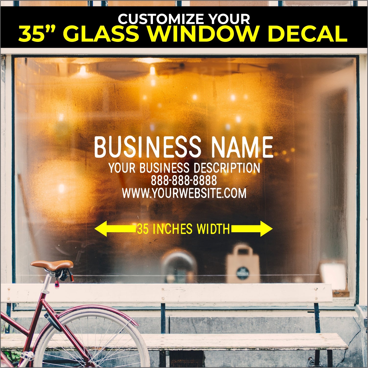 Customize Your Window Shop Decal - Choose Size & Color & Font - Free Squeegee Included Fusion Decals