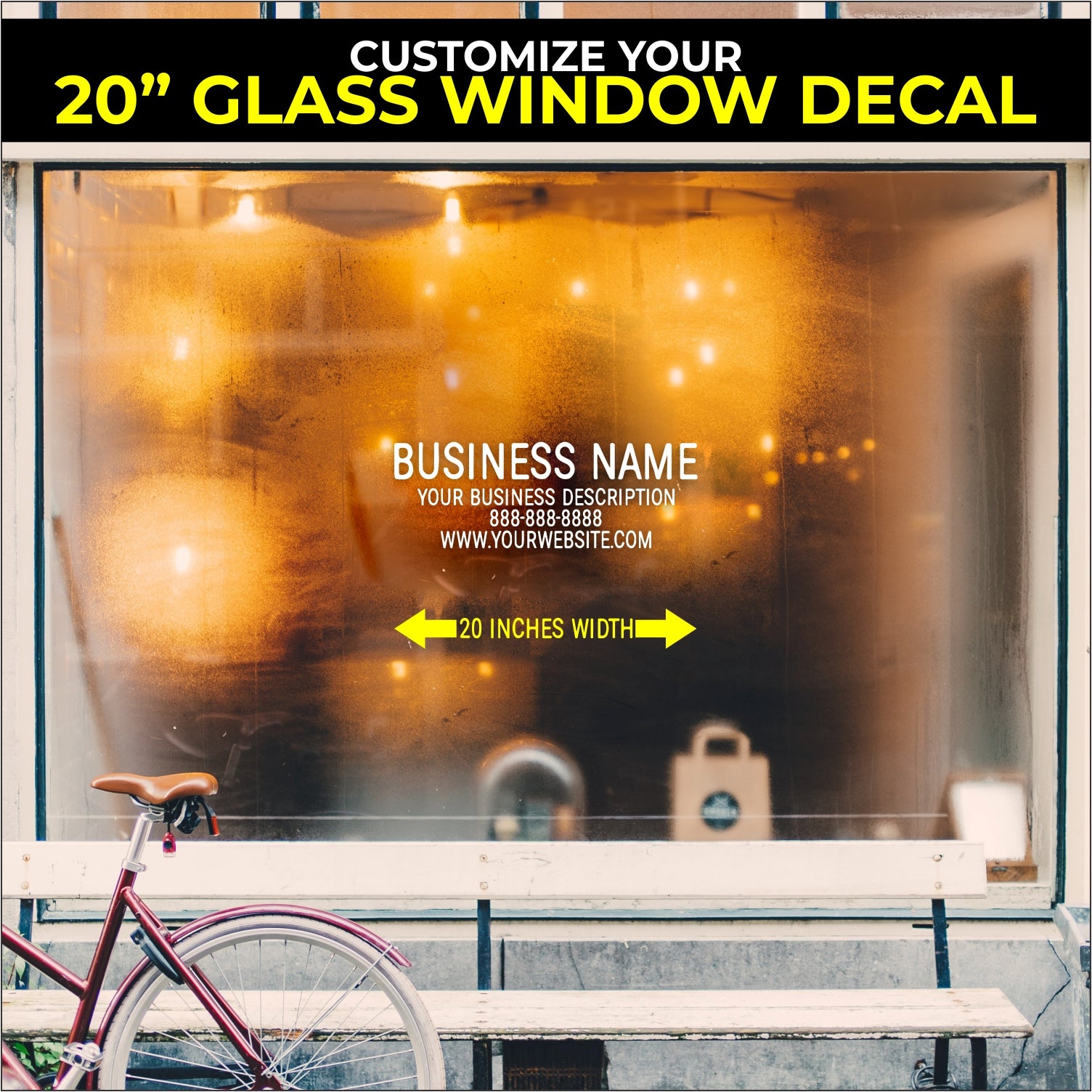 Customize Your Window Shop Decal - Choose Size & Color & Font - Free Squeegee Included Fusion Decals