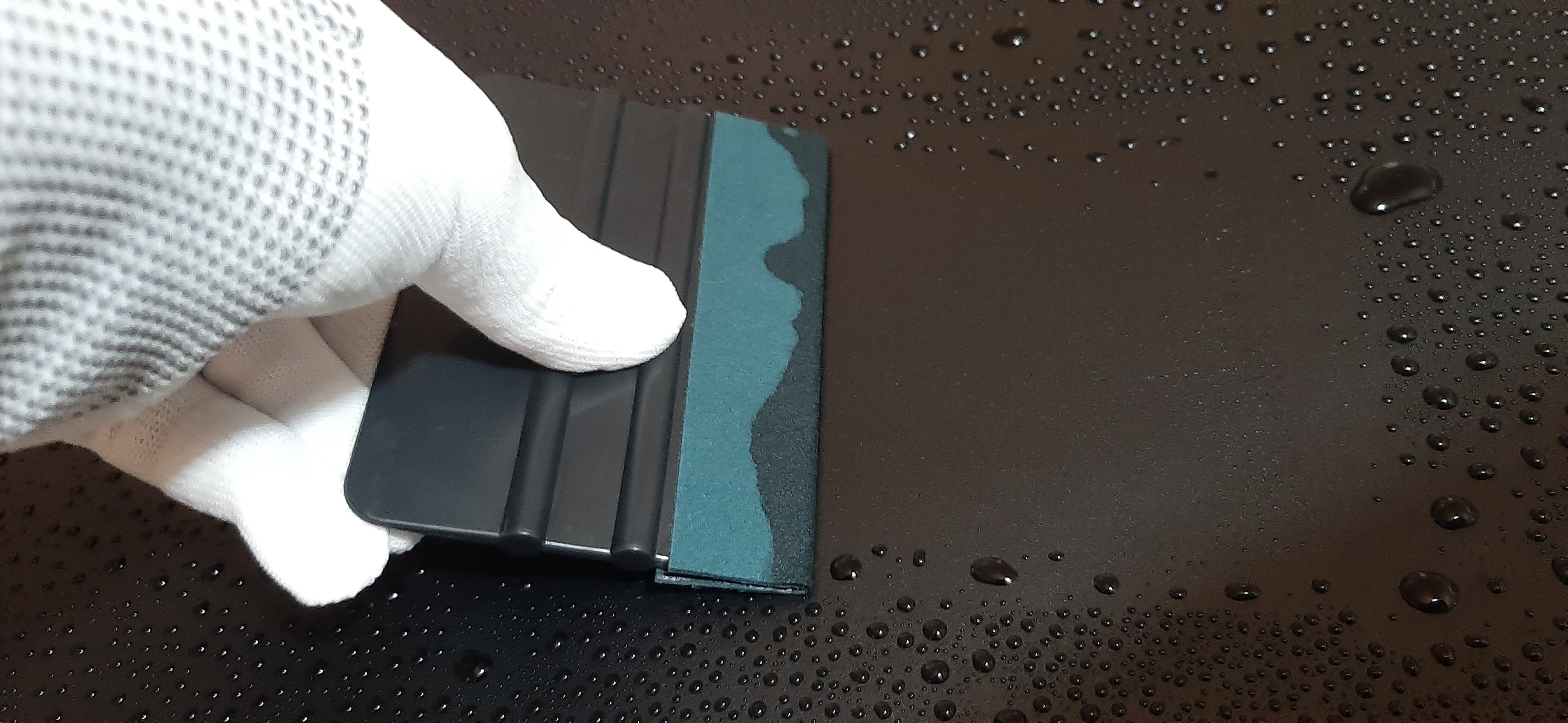 Black 4in x 3in Automotive Vinyl Squeegee with Suede for Decals Wrap Tint Application Tool Scraper Fusion Decals