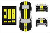 Dual 8" Vinyl Racing Stripe w/Pins [18"] - "fits" - Chevy Camaro 2010 to 2015 Fusion Decals