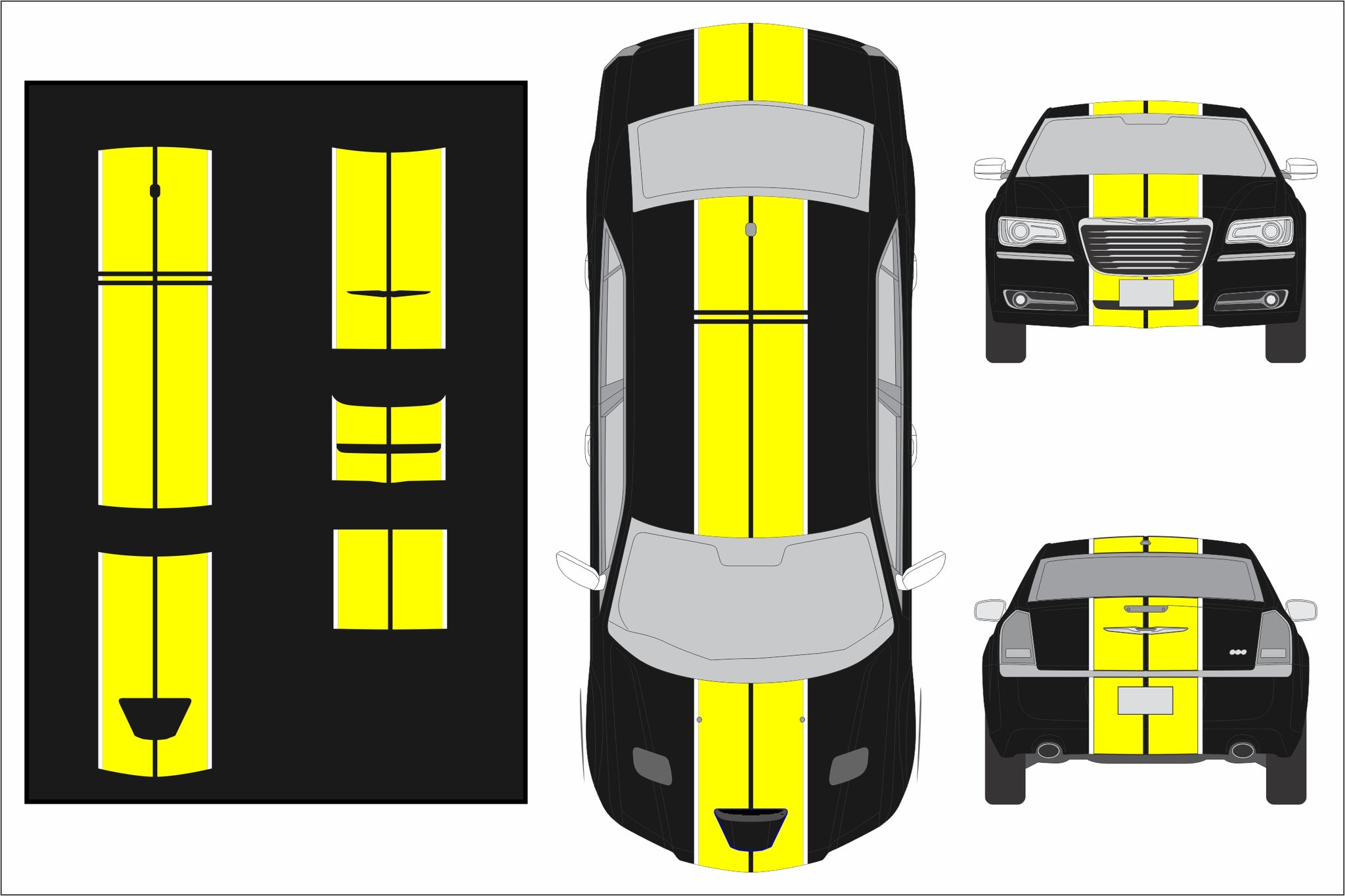 Chrysler PT Cruiser racing rally stripe stripes graphics decals