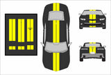 Dual 8" Vinyl Racing Stripe w/Pins [18"] - "fits" - Chevy Camaro 2010 to 2015 Fusion Decals