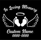 Custom In loving Memory Date & Name Decal - Choose Size & Color & Font - Free Squeegee Included #4