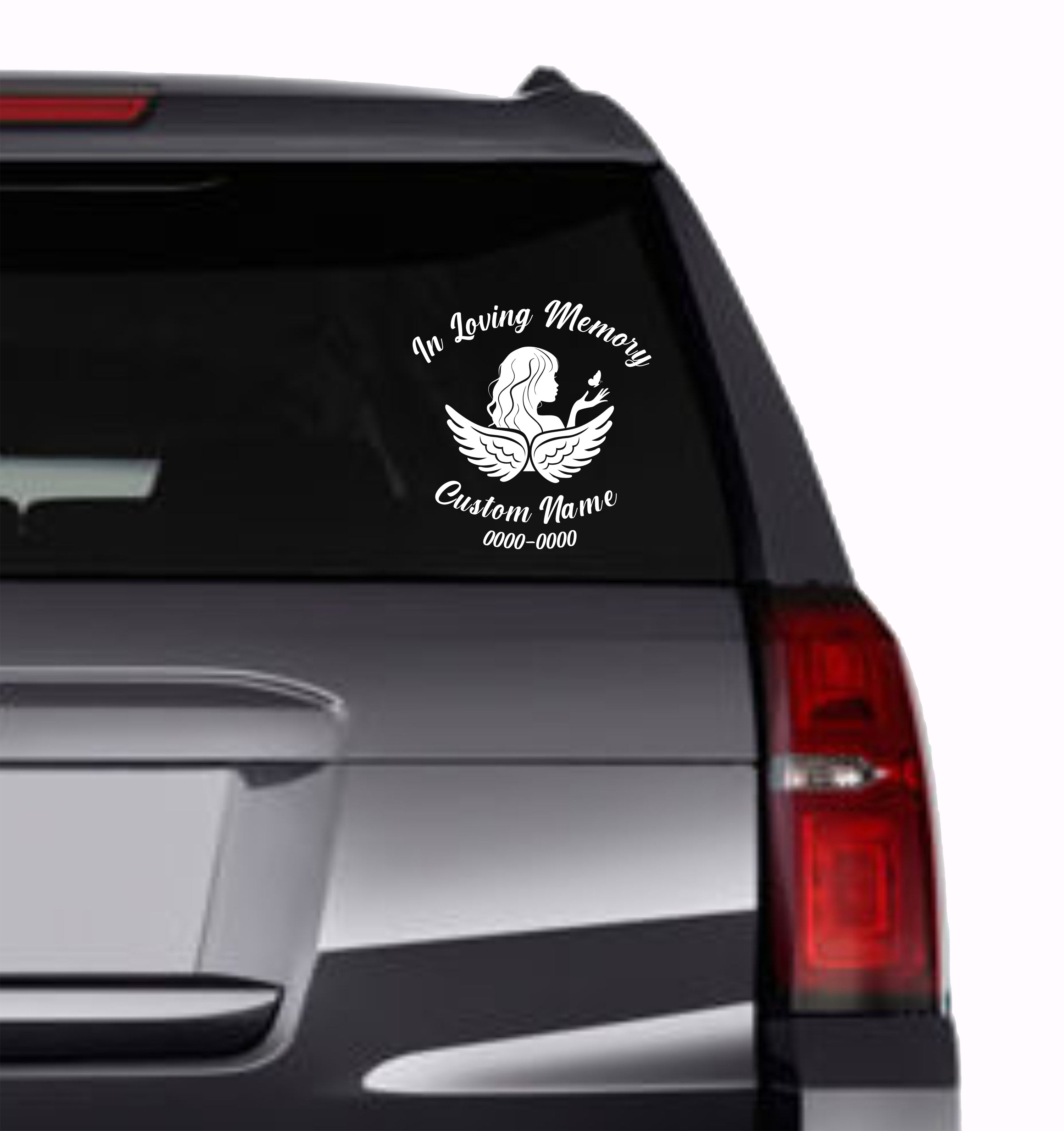 Custom In loving Memory Date & Name Decal - Choose Size & Color & Font - Free Squeegee Included #2 Fusion Decals