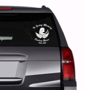 Custom In loving Memory Date & Name Decal - Choose Size & Color & Font - Free Squeegee Included #2 Fusion Decals