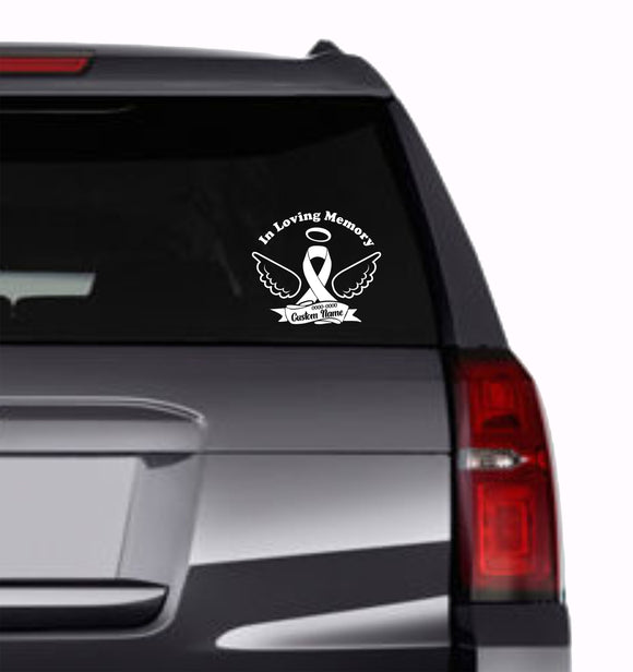 Custom In loving Memory Date & Name Decal - Choose Size & Color & Font - Free Squeegee Included #1