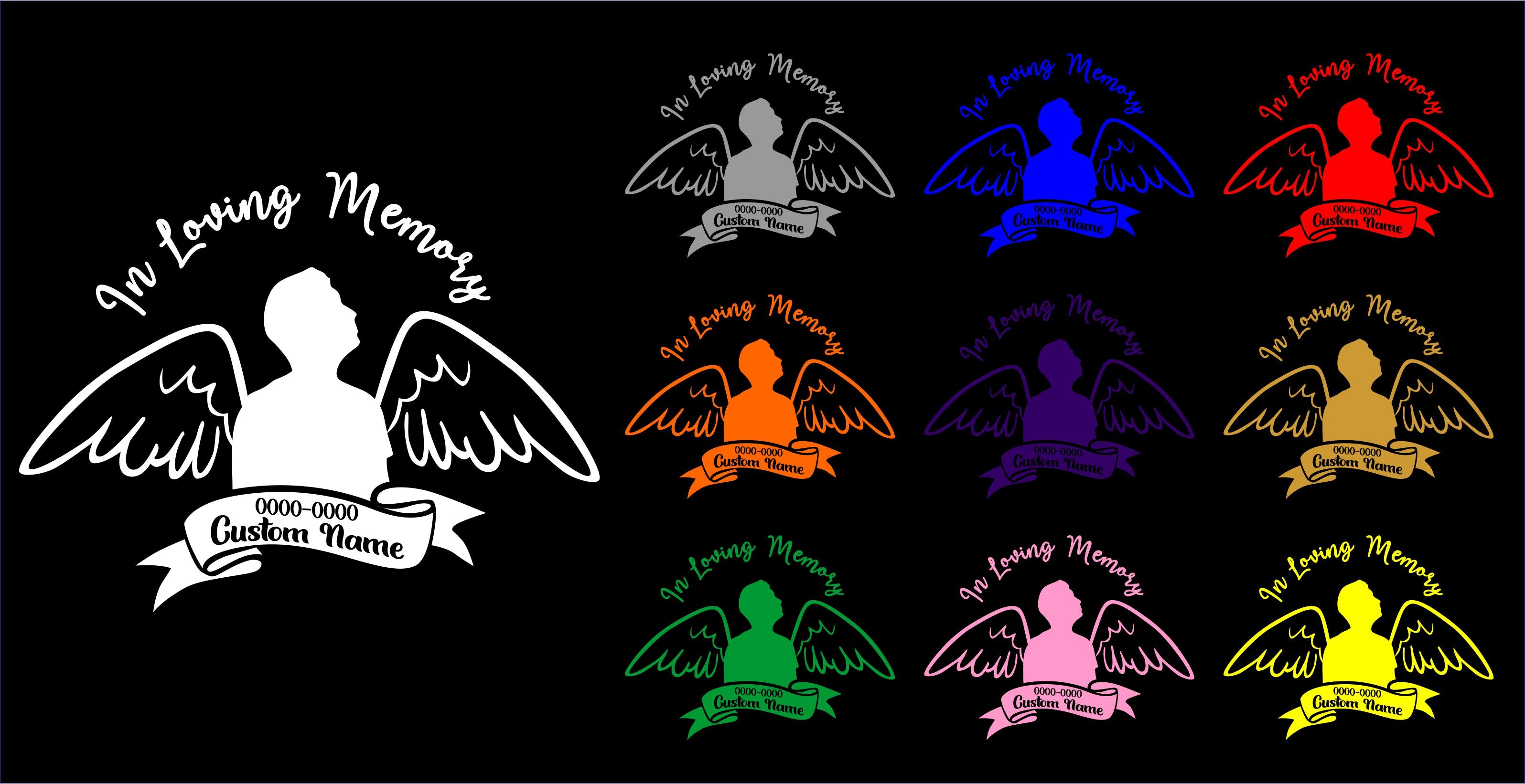 Custom In loving Memory Date & Name Decal - Choose Size & Color & Font - Free Squeegee Included #3 Fusion Decals