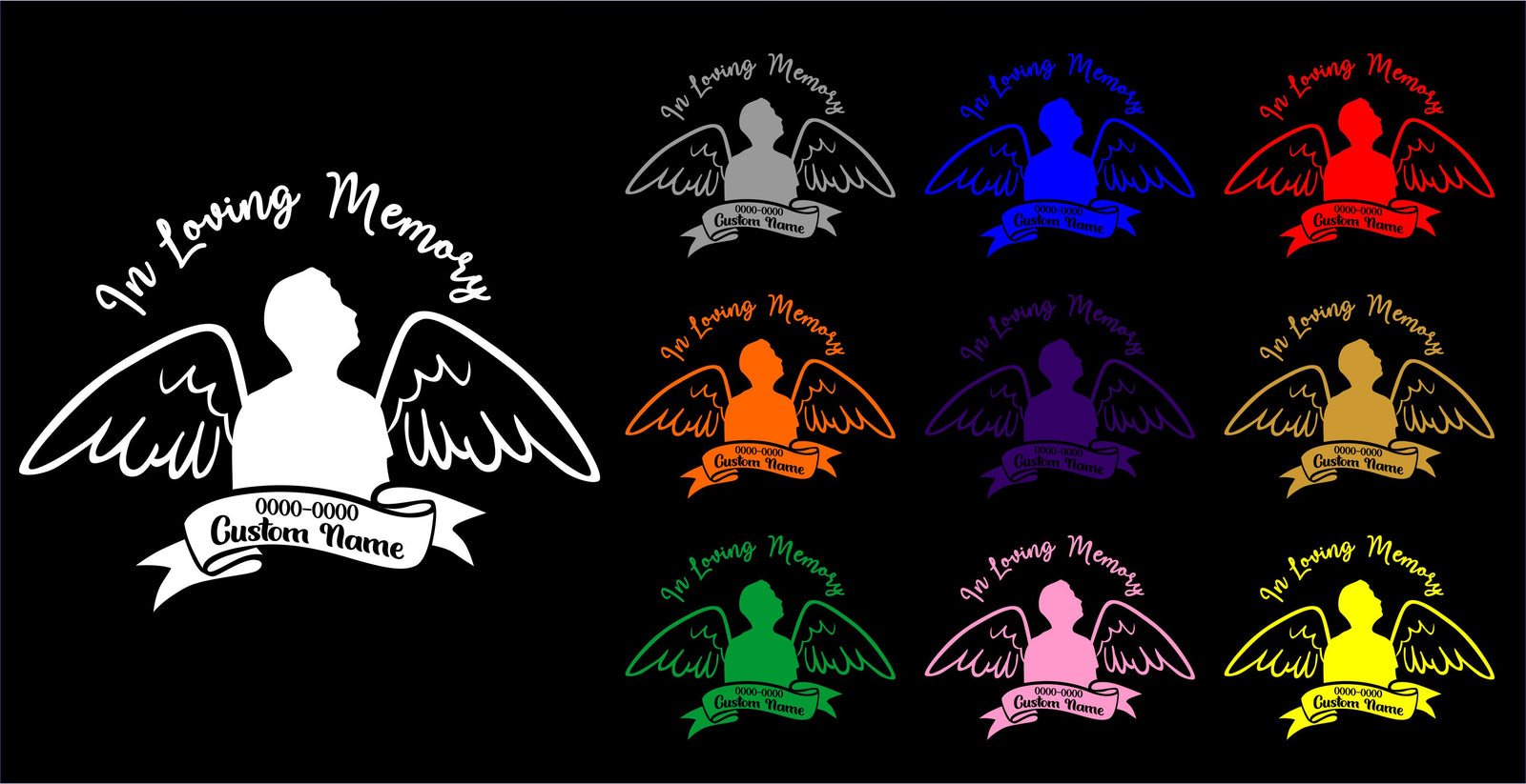 Custom In loving Memory Date & Name Decal - Choose Size & Color & Font - Free Squeegee Included #3 Fusion Decals