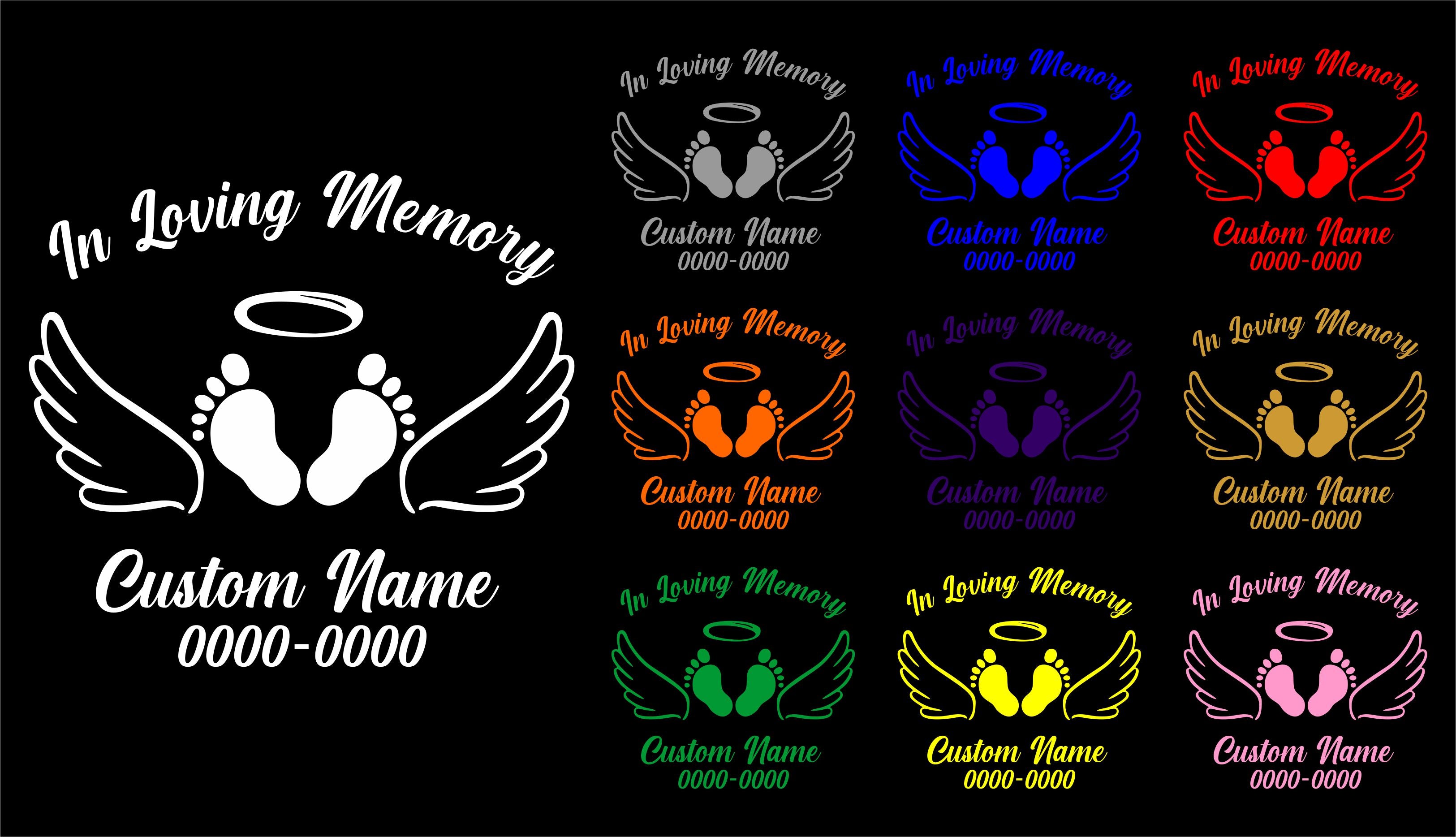 Custom In loving Memory Date & Name Decal - Choose Size & Color & Font - Free Squeegee Included #4 Fusion Decals