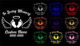 Custom In loving Memory Date & Name Decal - Choose Size & Color & Font - Free Squeegee Included #4