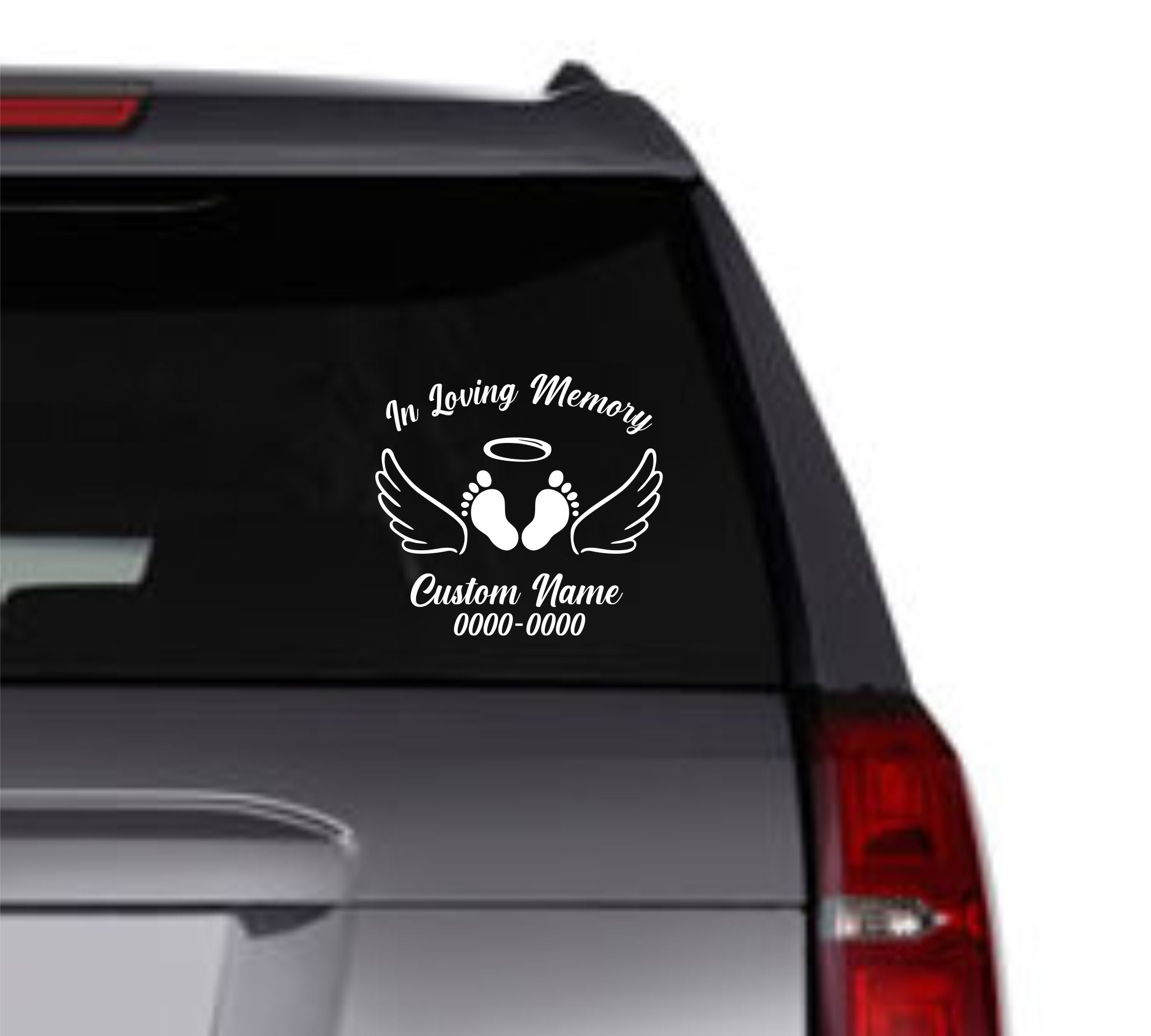 Custom In loving Memory Date & Name Decal - Choose Size & Color & Font - Free Squeegee Included #4 Fusion Decals