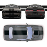 Dual 8" Racing Stripes Self Healing fits Dodge Challenger SRT 2008 to 2022